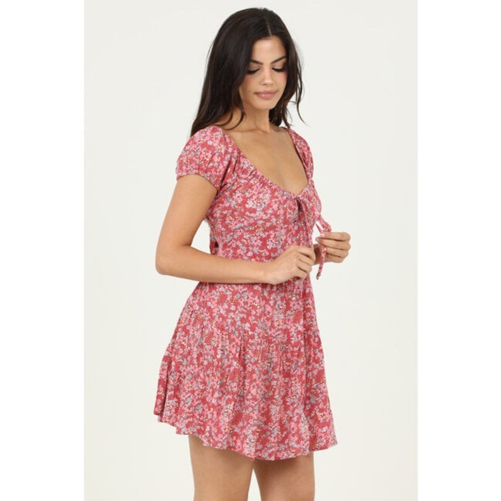 Angie Pink Floral Mini Dress